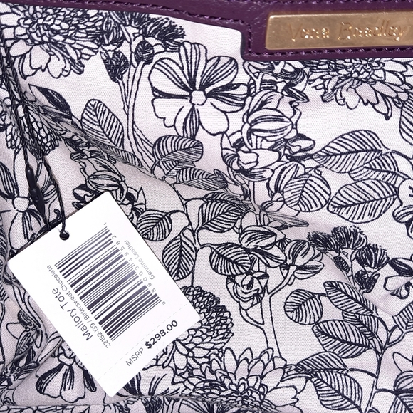 NEW Vera Bradley Mallory Bittersweet Chocolate Tote Leather & Suede Handbag NWT - Picture 3 of 4